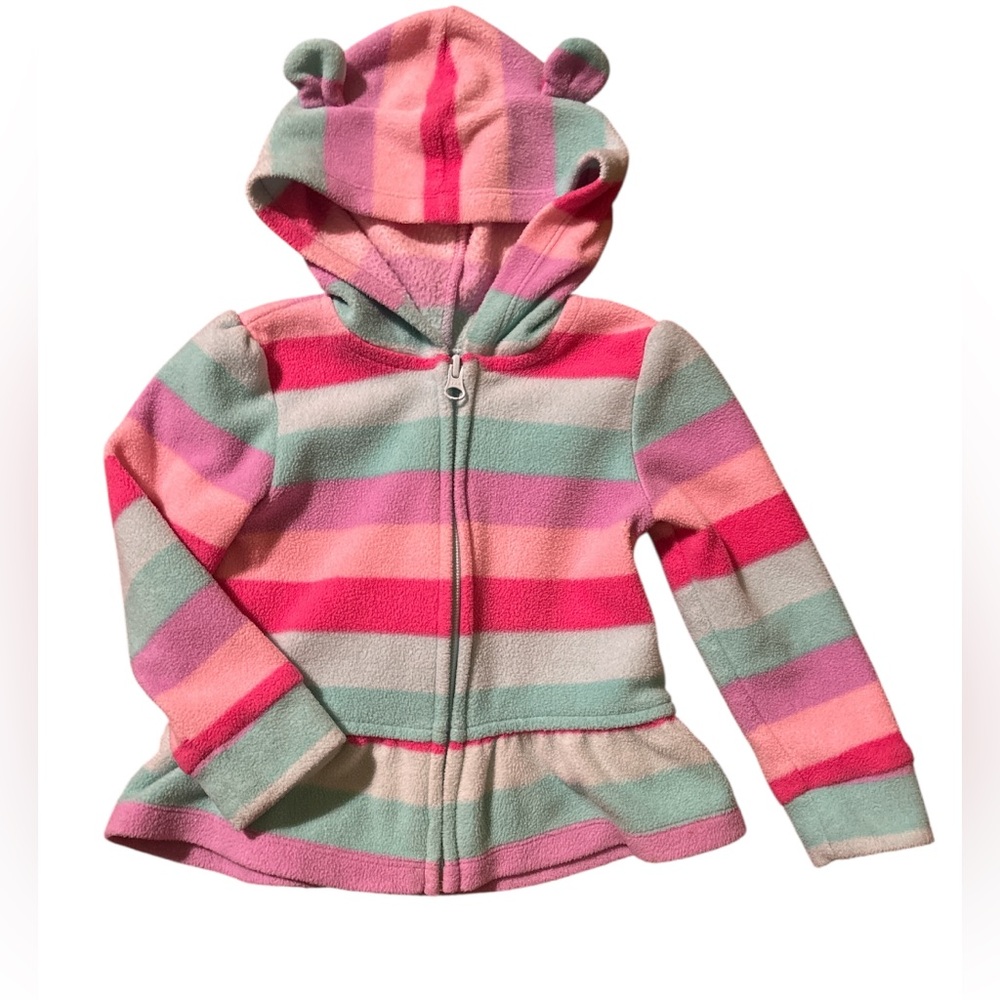 ⚡️5/$25 SALE⚡️ Fleece Multicolored Striped Hoodie